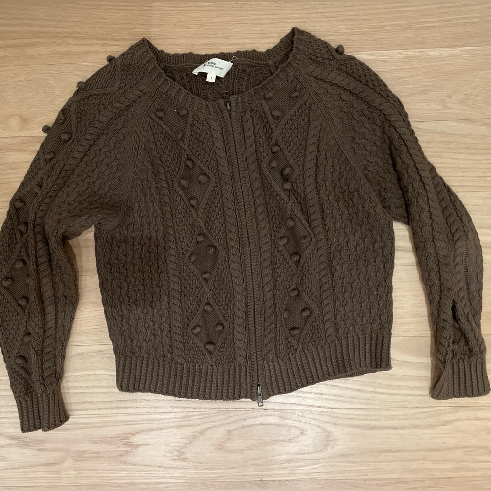 Isabel Marant Etoile cotton Pom Pom cardigan Olive size 1